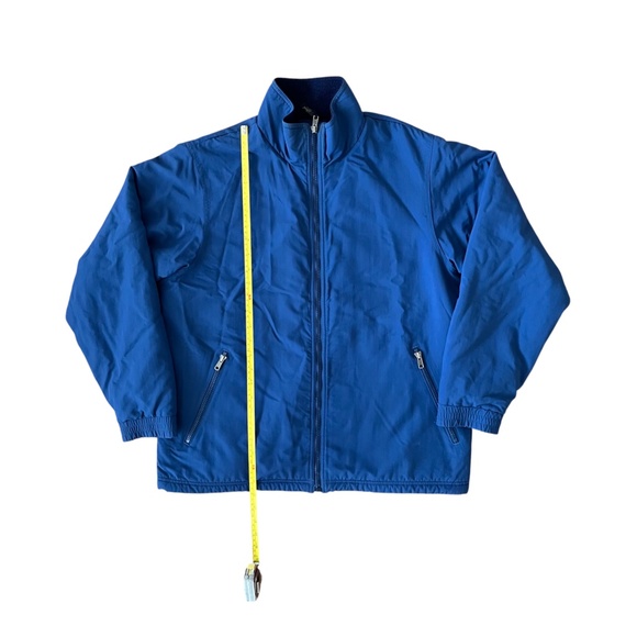 LL Bean Outdoors Blue Canvas Fleece Lined Full Zip Up Jacket Womens Medium VTG - Picture 6 of 10